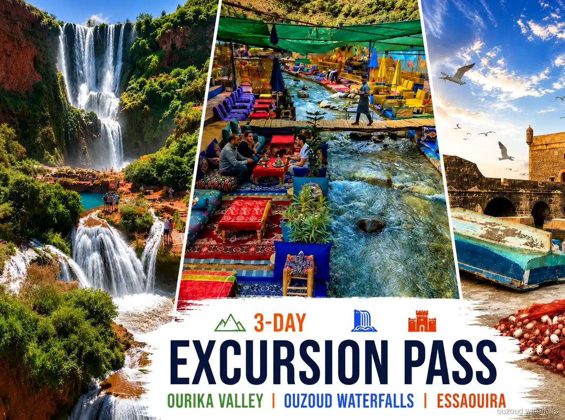 Marrakech excursiepas met Ouzoud Watervallen, Ourika-vallei en Essaouira