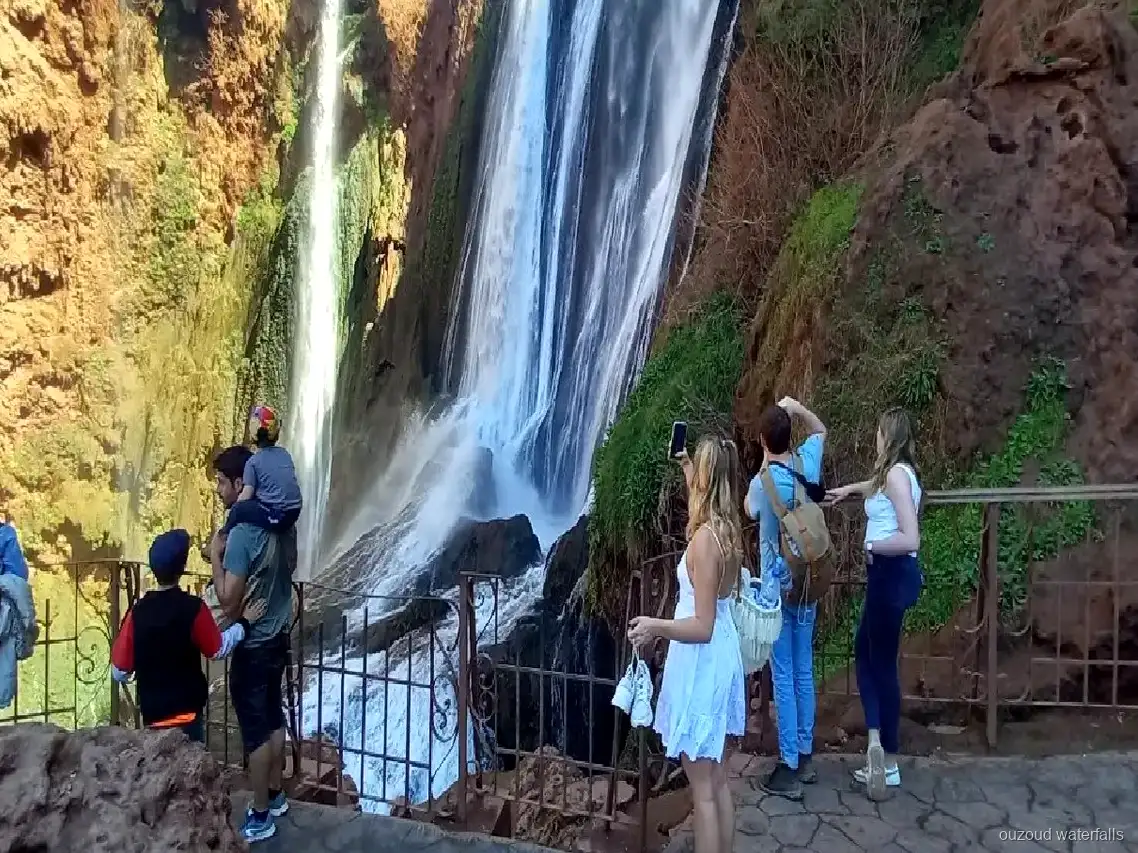 Small-group Ouzoud Waterfalls tour vehicle departing Marrakech