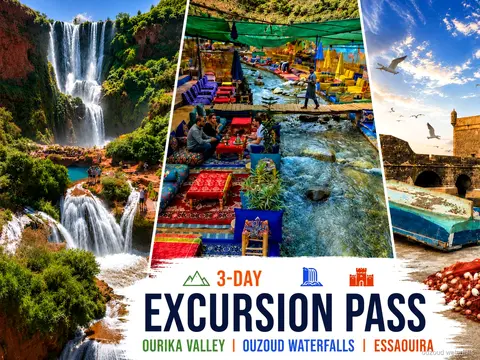 Pass escursioni da Marrakech con Cascate di Ouzoud, Valle dell'Ourika ed Essaouira