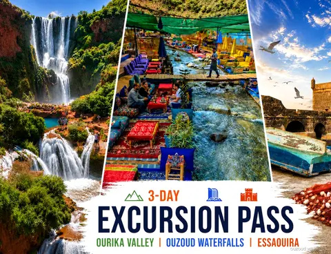 Passi d'excursions de Marràqueix amb les Cascades d'Ouzoud, la vall d'Ourika i Essaouira